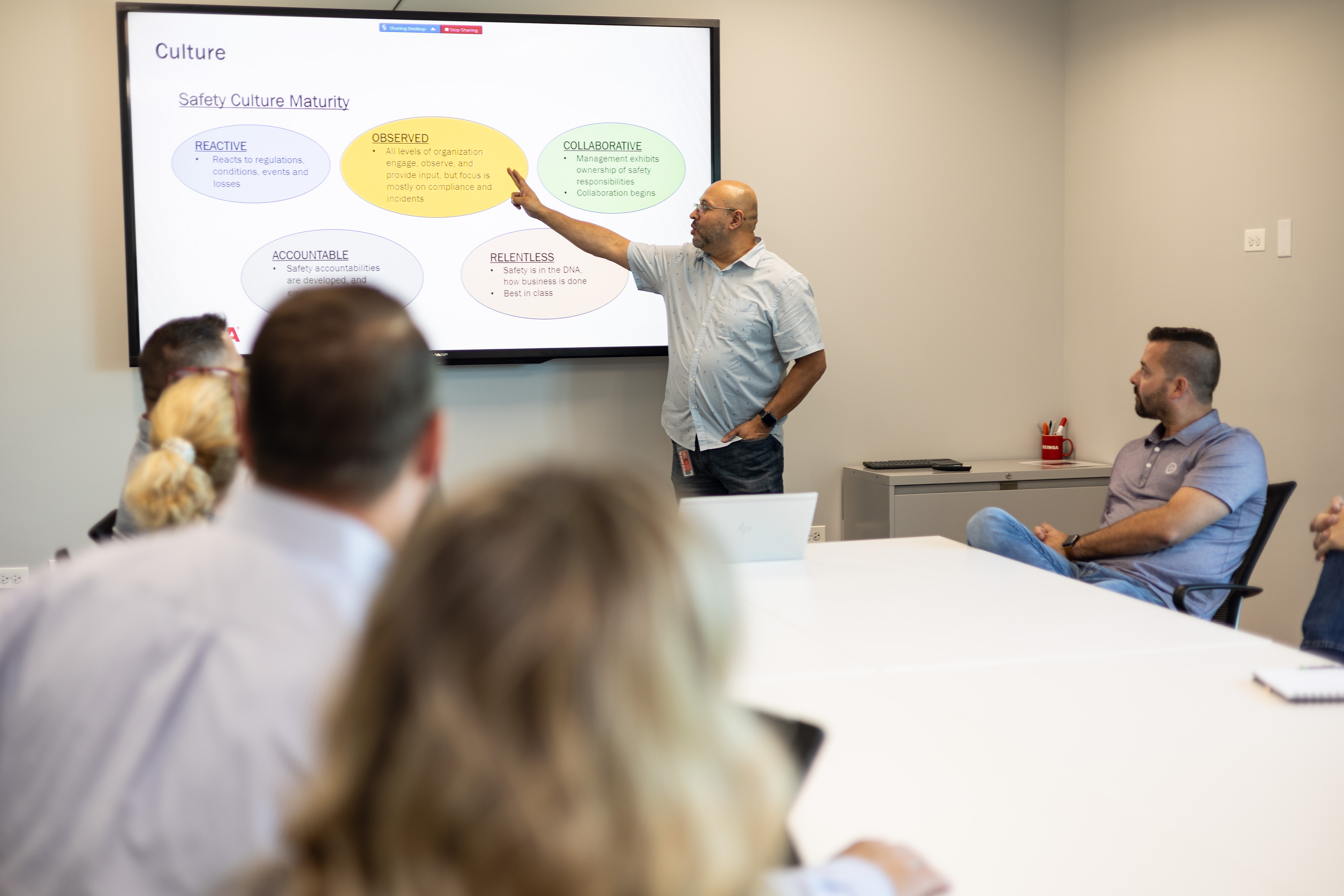Ozinga Learning and Development Manager Joe Garcia gives a presentation about safety culture inside Ozinga's corporate office in Mokena on Oct. 3, 2023. Ozinga Learning and Development Manager Joe Garcia gives a presentation about safety culture inside Ozinga's corporate office in Mokena on Oct. 3, 2023.