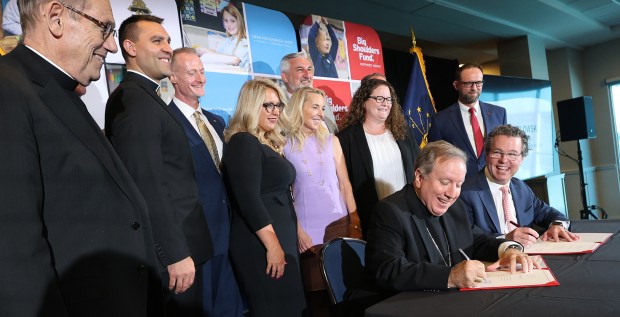 The Dean and Barbara White Family Foundation is giving $150 million to the Big Shoulders Fund over the next 10 years to funnel into academic and infrastructure improvements at 20 Catholic schools in the four-county Diocese of Gary. The Dean and Barbara White Family Foundation is giving $150 million to the Big Shoulders Fund over the next 10 years to funnel into academic and infrastructure improvements at 20 Catholic schools in the four-county Diocese of Gary.